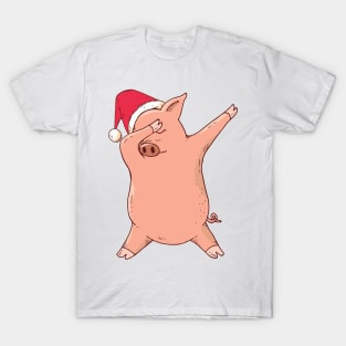 Dabbing Christmas Pig T-Shirt